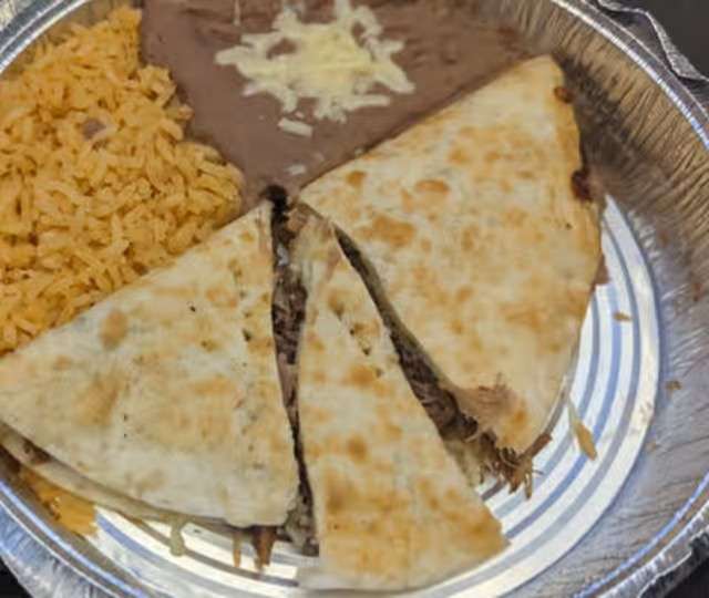 5. Quesadilla, Rice and Beans